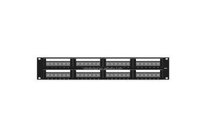 UTP Cat5e Cat6 RJ45 Metal Patch Panel 2U 48 Port Ethernet Support 10Gbps Transmission Wall-Mount Panel