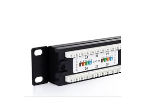 XXD 1U 19-inch Patch Panel CAT5E CAT6 Patch Panel RJ45 Female Connector Rack-mountable