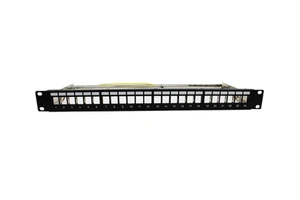 Factory Supply 19" 1U Metal RJ45 24-Port STP Unloaded Patch Panel for Network Cabling System
