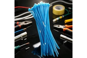 Wholesale Nylon 66 Self Locking Plastic Cable Ties Blue Color 5mm*400mm Industrial Use Durable Strong Fastening Cable Management