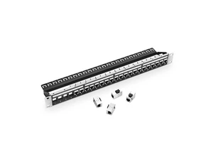 IDEX Cat6A Patch Panel 19"1U 24 Port RJ45 Shielded CAT 6A Gigabit Patch Panel