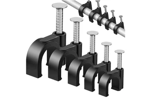 Cable Clips Black with Steel Nails Cable Wire Clips Cable Tacks