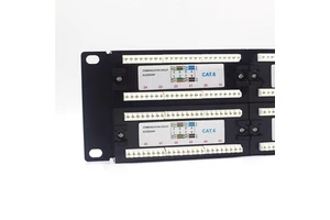 UTP Patch Panels 12/16/24/32/48 Ports Cat6/Cat5e of High Quality Low Price Shutter Door and Label Mark Fiber Patch Panel