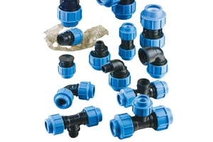 IRRIPLAST OEM ISO17885 BSP PN16 16BAR Poly Pipe Fittings Tee Plastic Pipe Fitting Water HDPE PP COMPRESSION FITTINGS