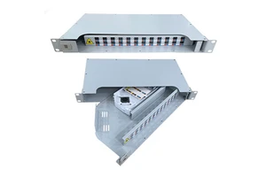 Fiber Optic Patch Panel Rotary Type Rack Mounted 19 Inch 12-96 Port Core With Splice Tray Cold Rolled Steel FTTH FTTX
