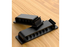 8-Hole Self-Adhesive Cable Clips Plastic Wire Cord Holder TV PC Ethernet Cable Management Organizer Hooks for Home Office