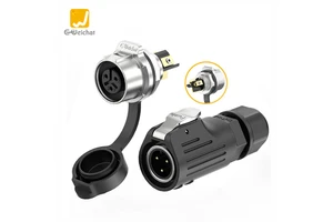 E-Weichat EW-LP12 Industrial Screw Wiring Male Female 2/3Pin IP67 Waterproof Connector For Power Wire Connections Easy