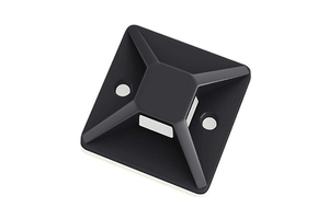 Self Adhesive Black White PP Cable Tie Mount Base Holder Zip Tie Cradle 25X25mm Industrial Household Use XINJU Brand 100pcs/bag