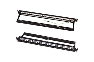Cheap 1RU 24 Port Unloded FTP Empty Patch Panel With Rear Organizer