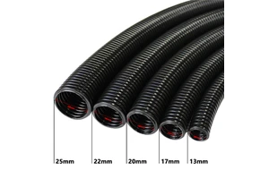 32mm Flexible UV-resistant Corrugated Conduit In Black 1/4 Inch Nylon PA Wire Conduit Wire Harness Protection Corrugated Tube