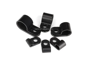 ELEHK Plastic Wire Clamps R Type Nylon Cable Clips Screw Tie Retainer Screw Hole Fixing Cable Organizer Clip