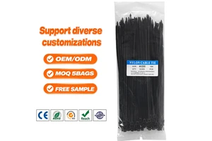 Eco-friendly Self-Locking Cable Ties 3.6x100mm Nylon 66 Fasteners 7.5mm Wire Wraps Plastic Zip Straps for Electrical Cabling