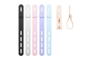 Silicone Cable Ties-Reusable & Washable Releasable with Locking Buckles Adjustable Fastening Cable Management Straps