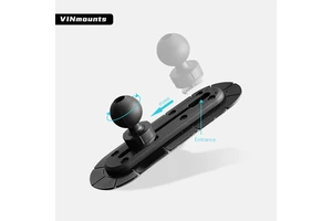 VINmounts drill-free adhesive rail base bracket, suitable for cars, boats, and kayaks, compatible with Ram phone mounts