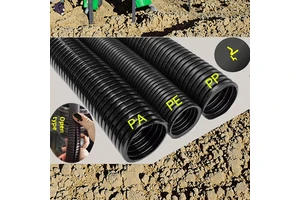 Thickened PE AD21.2 Plastic Corrugated Tube Threading Hose Plastic Black Pipe Wire and Opened Cable Sheath