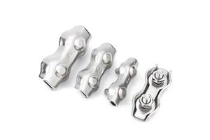 Double Bolts 3mm M2 to M10 Iron Rigging Stainless Steel 304 Duplex Wire Rope Clips Cable Clamp Double