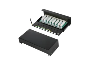 Black 24 Port Cat6 UTP 19 Inch 1U Standard Rack Mount Networking Patch Panel Steel & Plastic