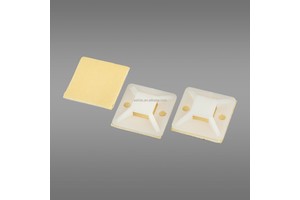 Cable Tie Mounting Base, Black, 4-way Adhesive Mount, 3/4 in X 3/4 in (1.9 cm X 1.9 Cm) 20x20,25x25,30x30,40x40