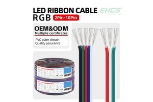 EHGS RGB PVC Heating Extension Wire 2-12 Pin Stranded Overhead COLORFUL CABLE LED Strips Flexible Connector Lighting