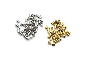 Custom Stainless Steel Rope Chain Connectors Tube End Caps Leather Cord Terminators Component for Diy Bracelet Making
