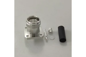 Factory 4.3/10 Electrical Wire Waterproof RF Coaxial Female Jack 4 Holes Flange Connectors for .141'' RG402 Cable