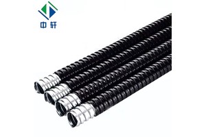 PVC-Coated Galvanized Steel Electric Conduit GI Metal Flexible Flame Resistant Black/Gray Cable Protection for Anti-UV