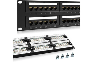 Network Patch Panel 48 Ports CAT6 RJ45 UTP 19 Inch Rack 2U with 110 Punch Down IDC Connectors Factory Price