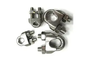 Wholesale Polished Stainless Steel DIN 741 Wire Rope Clip Forged Cable Clamp Rigging Rope Wire Cable Hanging Shade Sails