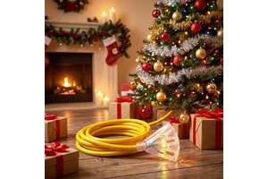 UL Listed Lighted 12/3 14/3 AWG SJTW Holiday Christmas Light Power Strip Multi Tap Lighted Transparent Plug Extension Cable