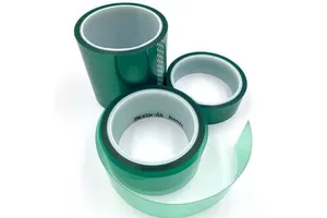 Green High Temperature Insulating Industrial Tape Electroplating Spray Masking Non-Residue Polyester Silicone Heat Resistant