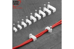 100pcs Flat Nail Clip Cable Clips Wire Management Electrical Cord Tie Holder Cable Clips