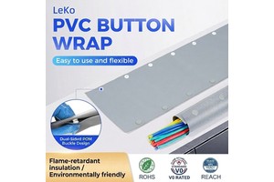 Cable Management PVC Snap Button Wrap Custom Heavy Duty Wire Guard Industrial Wiring Accessories Kit UL94-V0
