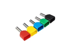 JINQIAO TE0508~TE1614 Double Wire Tubular Cold-Pressed Insulated Copper Terminal Cable End Caps-Low/High Voltage Waterproof