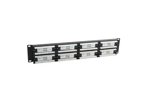 High Quality 19inch 2U 96 Port UTP CAT5e CAT6 Patch Panel 110 Dual IDC Patch Panel With Back Bar 96 Port Fiber Optic Patch Panel