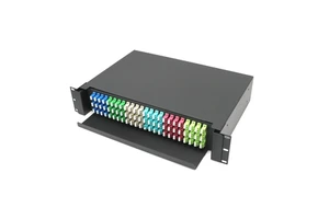 Sliding Type Lowest Price 1U 2U 24 48 Port SC LC FC SM MM Black Splice White Color Metal ODF Fiber Patch Panel