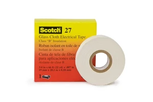 3 M 27 Glass Cloth Electrical Tape 7-mil Woven Insulating Glass Cloth Tape with Pressure-sensitive Rubber Thermosetting Adhesive
