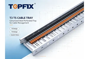 TOPFIX Ventilated Perforated Design T3 T5 Cable Ladder Cablt Trya, CE & ISO Certified for Safe & Efficient Cable Routing