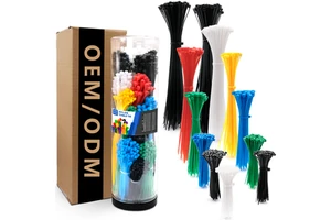 1000PCS Soft Tensile Strength Heavy Duty Multi Color Black Strap Wraps Kabelbinder Self-locking Plastic Nylon Zip Cable Ties Kit