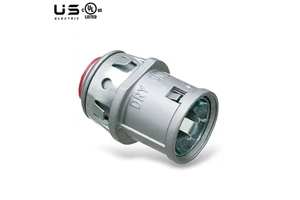 3/8" Silver Zinc Die Cast ENT Connectors Rigid Push-In MC Cable Connectors SNAP in Fittings with Insulated Throat