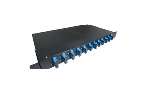 1U 19 Inch ODF Fiber Optic Patch Panel 12 Core Duplex Port Fixed Patch Panel with Adapter