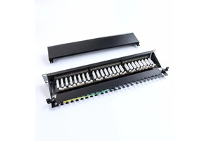 Factory Supply 24 FTP Pport Patch Panel Cat6A FTP Keystone Jack Patch Panel RJ45 Network Wiring Patch Panel