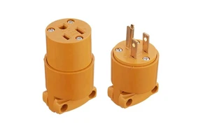 15 Amp Replacement Plug/Connector Set 125V NEMA 5-15R Straight Blade Plug PVC Copper Materials Standard Grounding CUL Listed