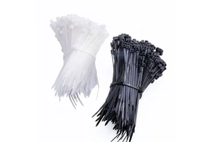 FSCAT Black UV Resistant Micro Cable Ties Nylon 66 (Invista) 6" Inch Self-Locking Miniature Plastic Zip Ties Black Plastic Wrap