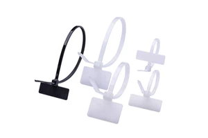 Custom Logo Printed 2.5x100mm Marker Nylon Zip Ties Self-Locking Plastic Label Cable Marker Ties for Automotive Electronic