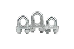 HLM Stainless Steel Highly Polished Malleable Heavy Duty Metric Wire Rope Clip Simplex Lifting Clamp Double Clip Cable Clips
