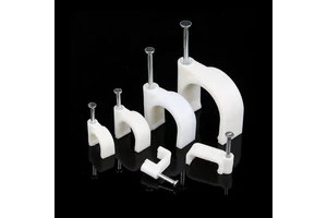 Round U-Type Cable Clips with 8mm Plastic Nail for Secure Fastening