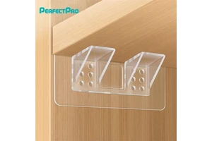 Plastic Nail-Free Self Adhesive Storage Partition Holder with Multifunction Design Transparent