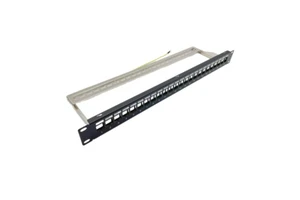 19 inch 24 port Cat5e Cat6 Cat6A shielded patch panel UTP FTP empty blank patch panel for RJ45 Cat6A Keystone Jack