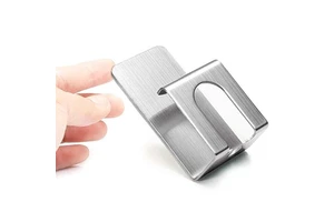 2pcs Storage Stainless Steel Home Self Adhesive Single Wall-mounted Brushed No Drilling Toothbrush Holder Bracket Strong Loading