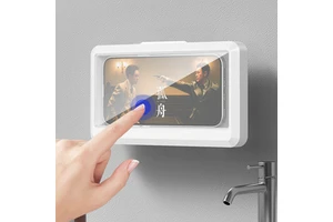 Bathroom Waterproof Flexible Touch Screen Case Antifogging Sticky Phone Holder 360 Degree Rotating Wall Mounted Bracket Shower